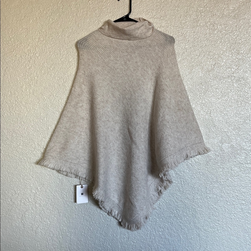 Look by M Cream Cowl Neck Poncho | NWT Cozy Neutral Wrap